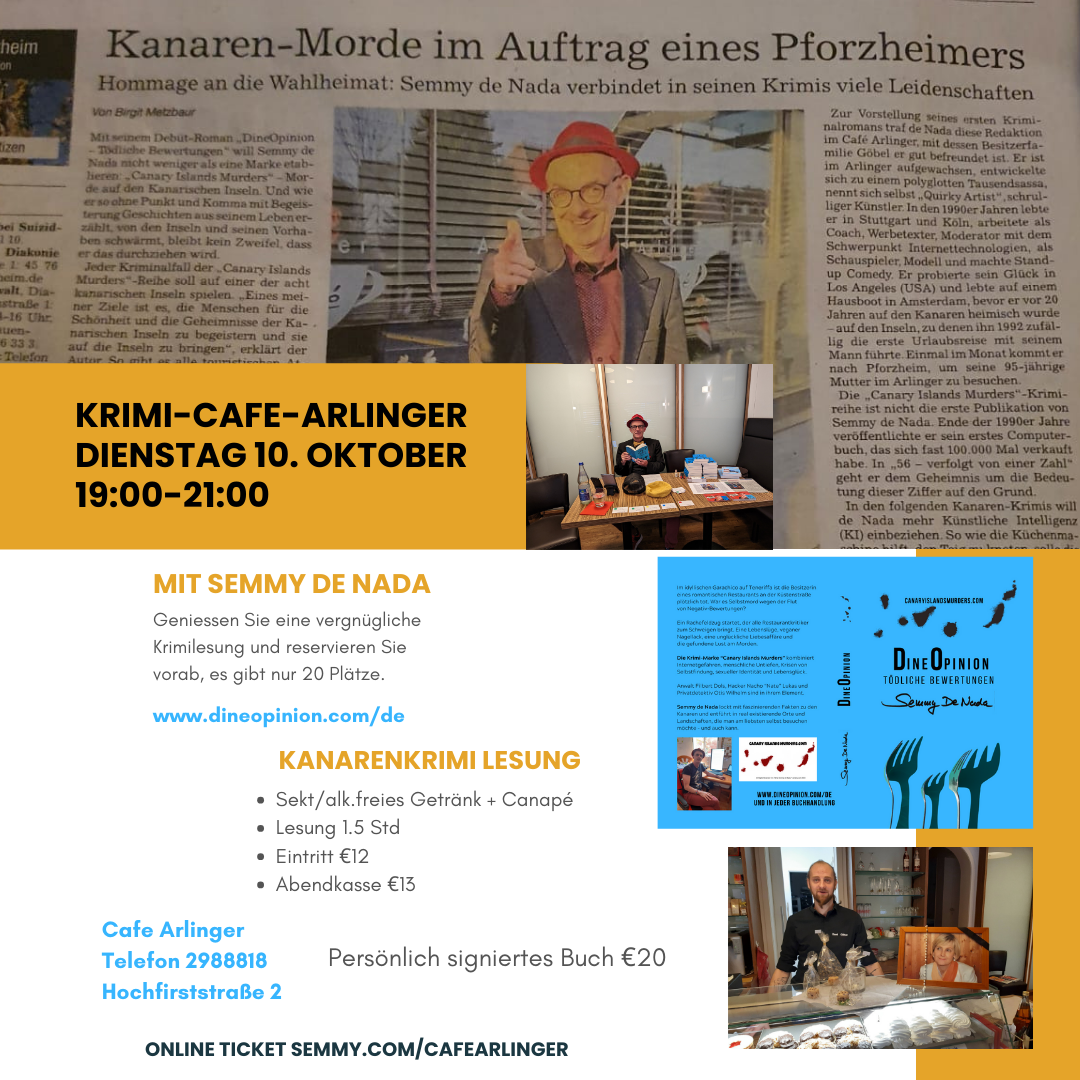 Cafe Arlinger Pforzheim Krimi-Lesungen